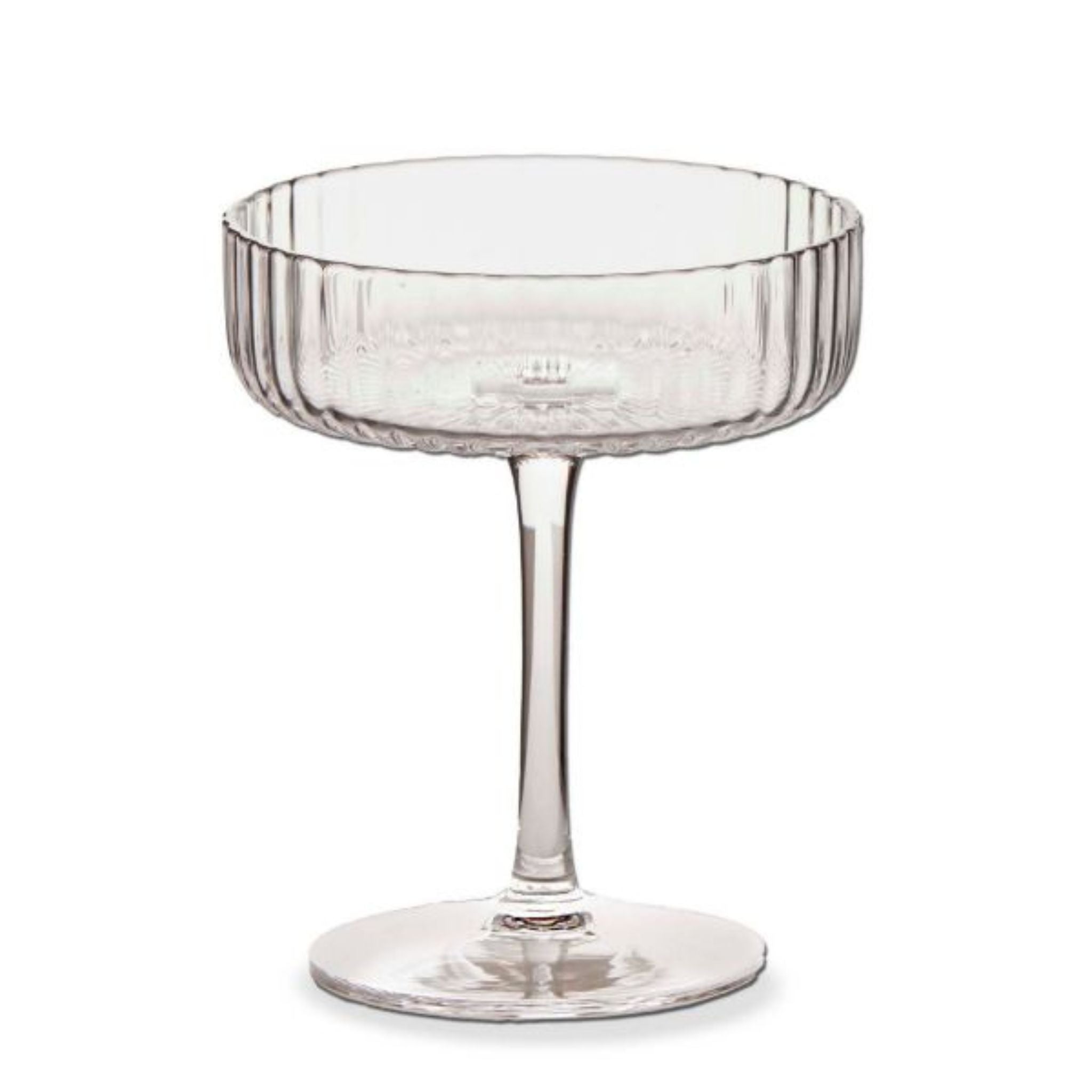 Fluted Coupe Glass - Clear