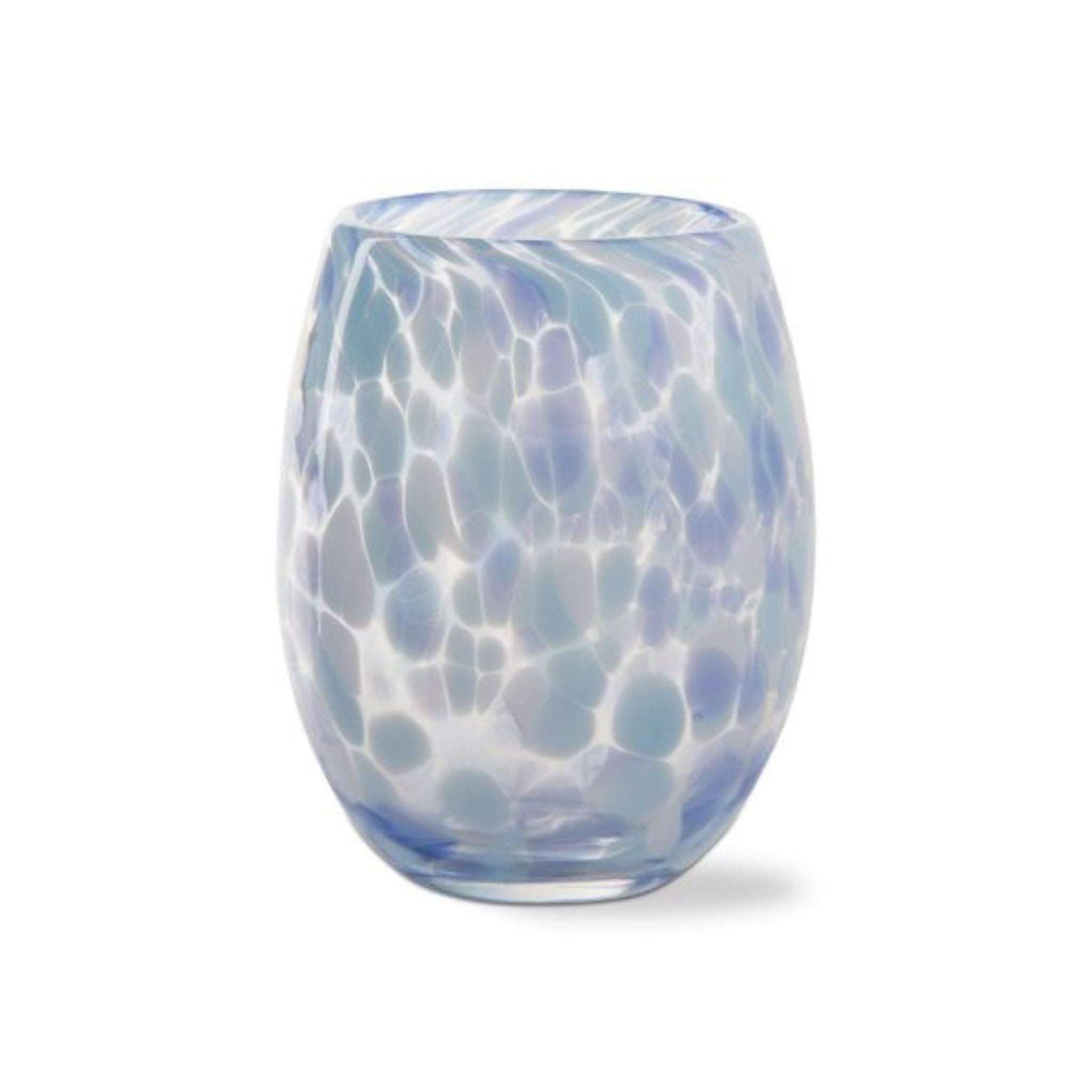 Confetti Stemless Wine Glass - Lt Blue